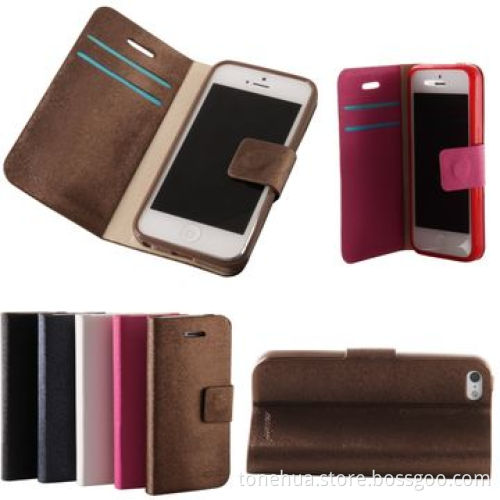 Genuine Mink Leather Case with Wallet Style, for iPhone 4